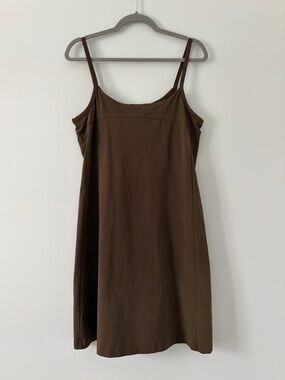 Patagonia Vitaliti Strappy Sleeveless Casual Organic Cotton Mini Dress Brown XL